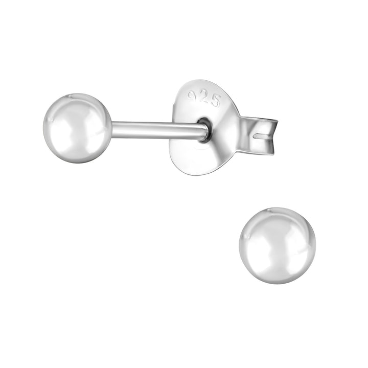 LT Sterling Silver Plain 3mm Stud Earrings Earrings