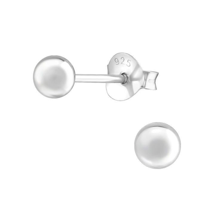 LT Sterling Silver Plain 4mm Stud Earrings Earrings