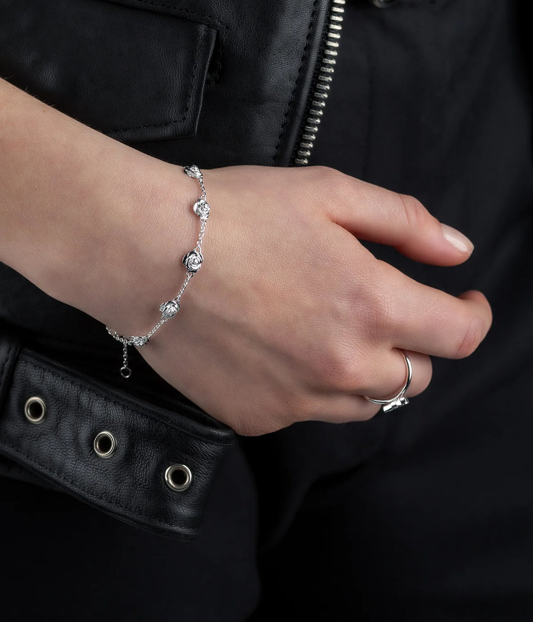 Stolen Silver Rose Bud Bracelet