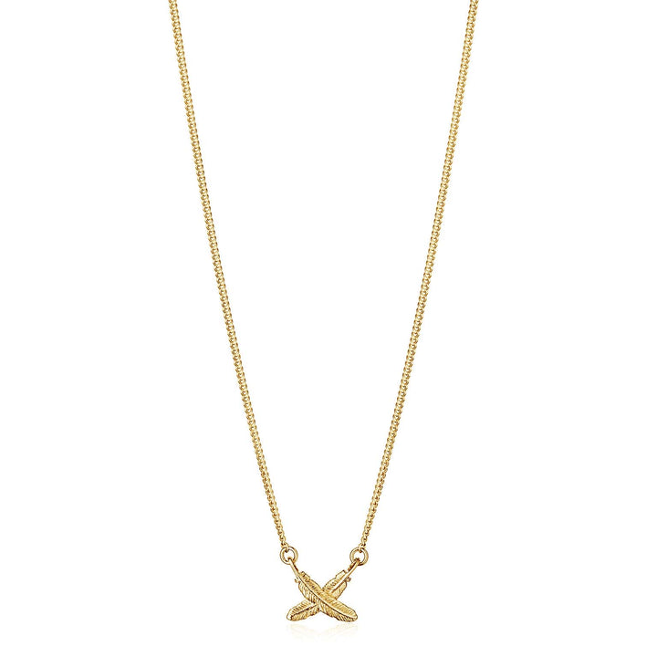 Boh Runga Gold Plated Mini Feather Kisses Necklace