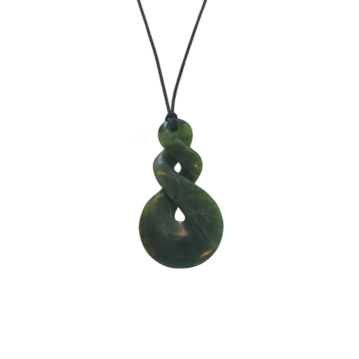 New Zealand Greenstone - Large Double Twist 55mm