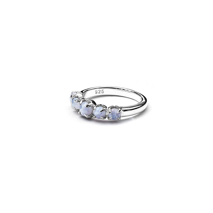Stolen Silver Halo Cluster Ring - Blue Lace Agate