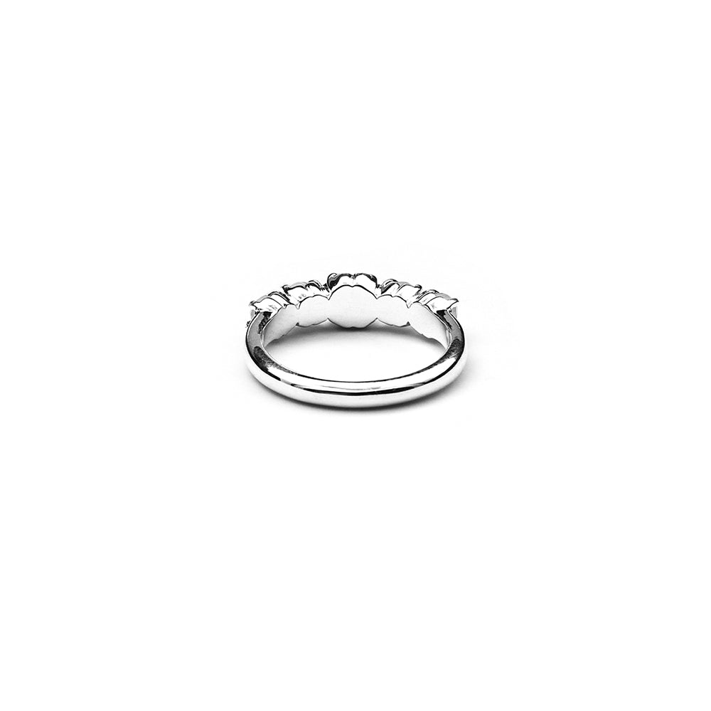 Stolen Silver Halo Cluster Ring - Blue Lace Agate