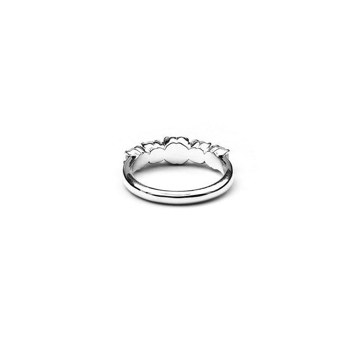 Stolen Silver Halo Cluster Ring - Blue Lace Agate