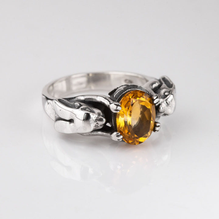 Nick Von K Sterling Silver with Citrine Lucky Bunny Ring