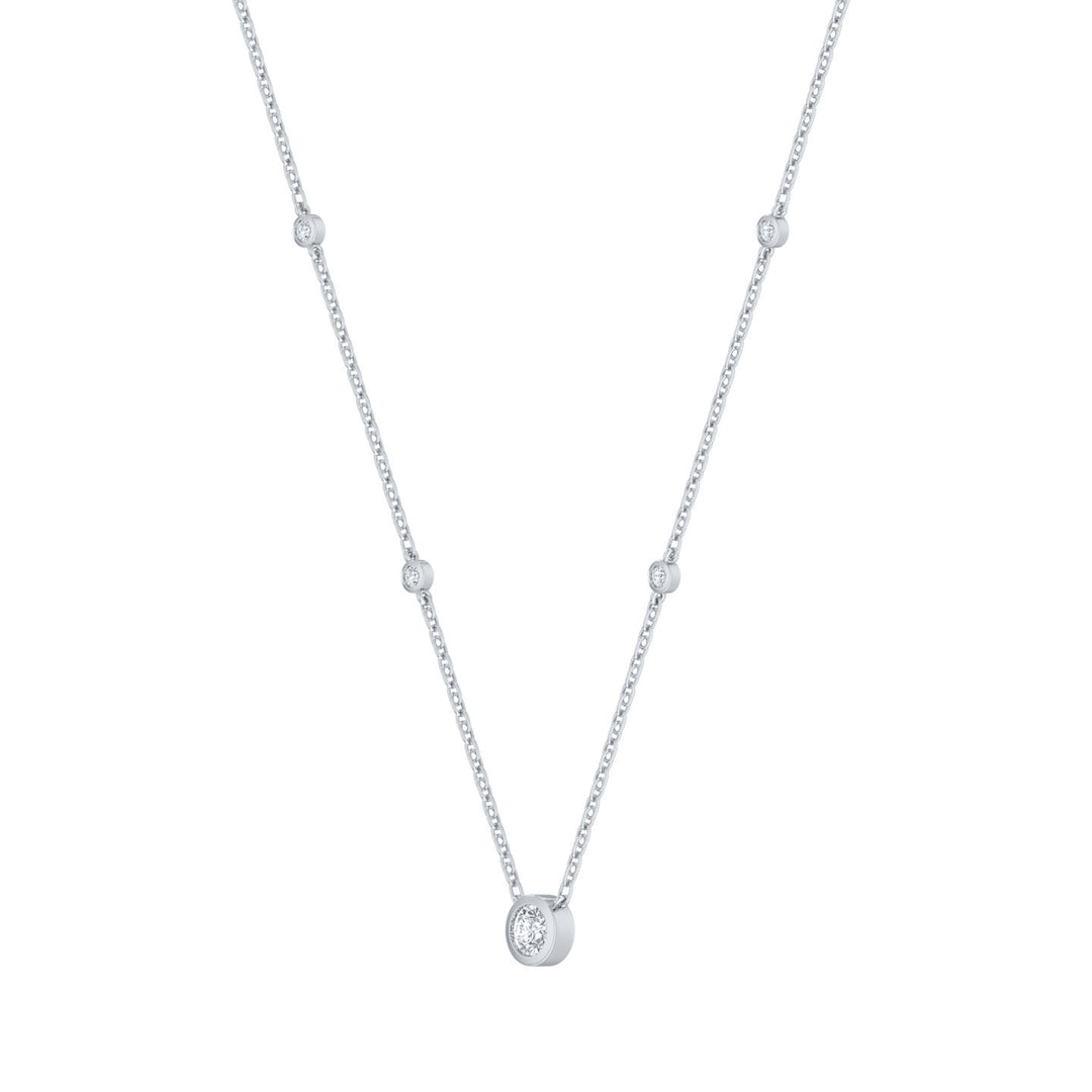 Louis Thompson Chatelet Necklace 9k White Gold with 1.00ct Lab Diamond