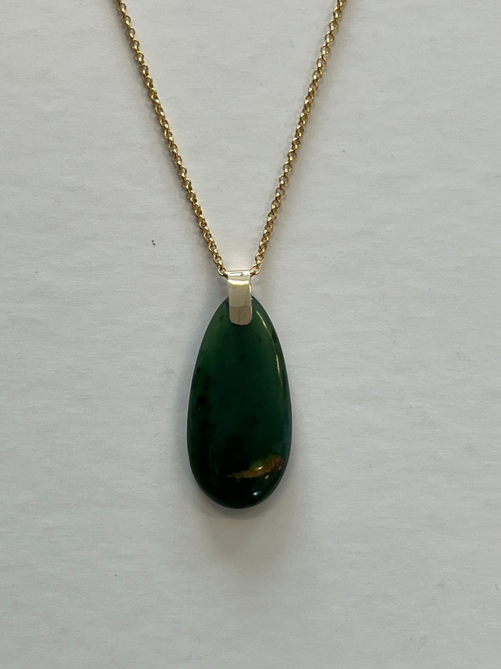 Alex Sands 9ct and Pounamu Roimata Pendant 45mm