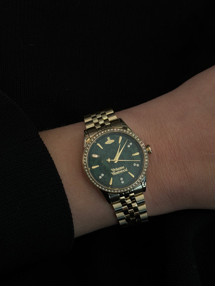 Vivienne Westwood Little Wallace 32mm Green Gold Watch
