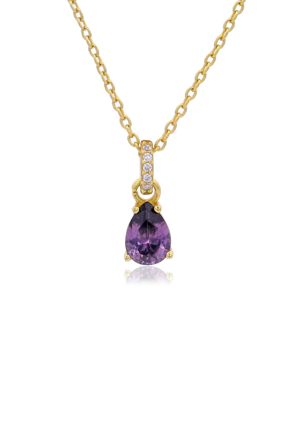 Georgini Wisteria Pendant Amethyst CZ Gold