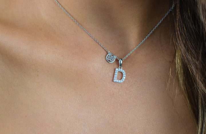 Georgini Luxury Letters D Initial Necklace Silver