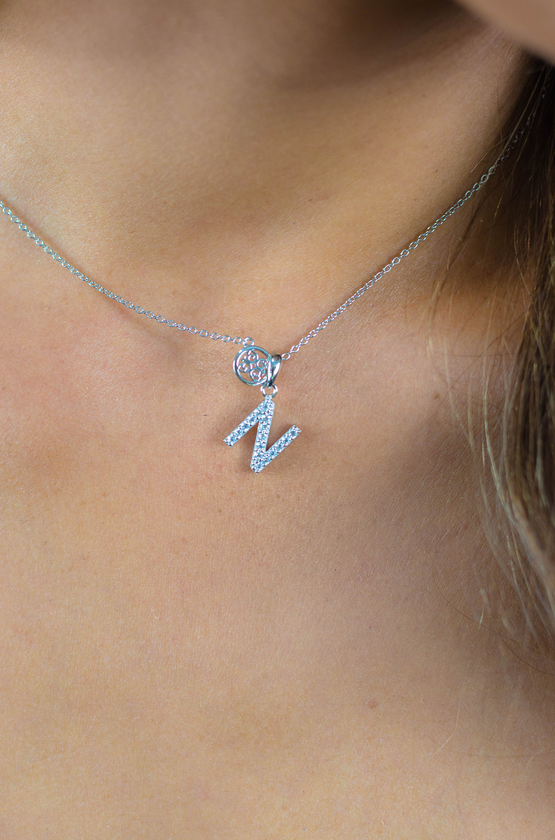 Georgini Luxury Letters N Initial Necklace Silver