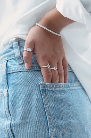 Georgini Selena 3mm Silver Tennis Bracelet 18cm