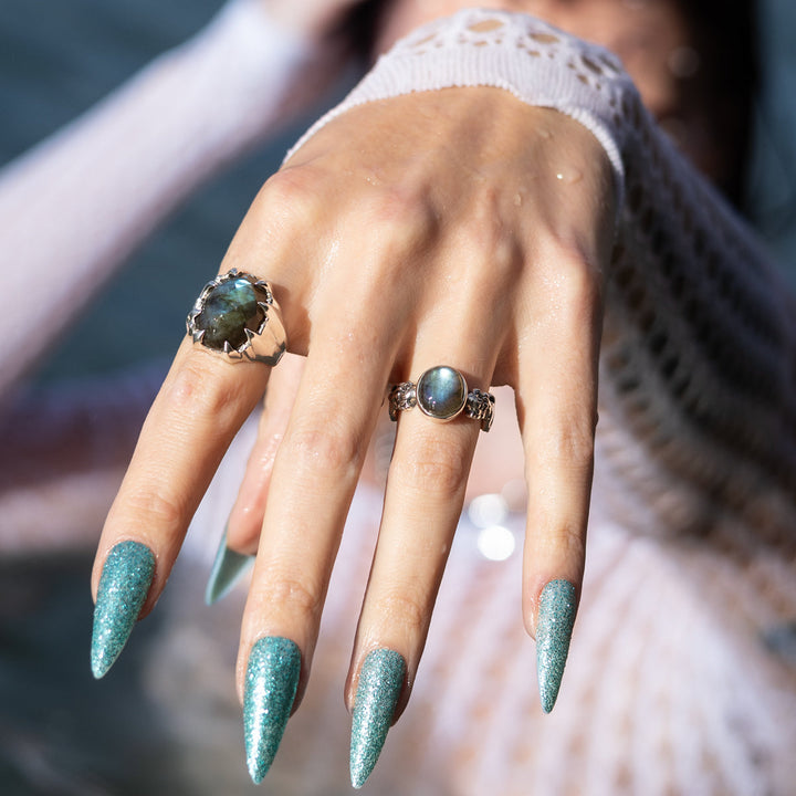 Nick Von K Sterling Silver and Laboradite Sirens Ring