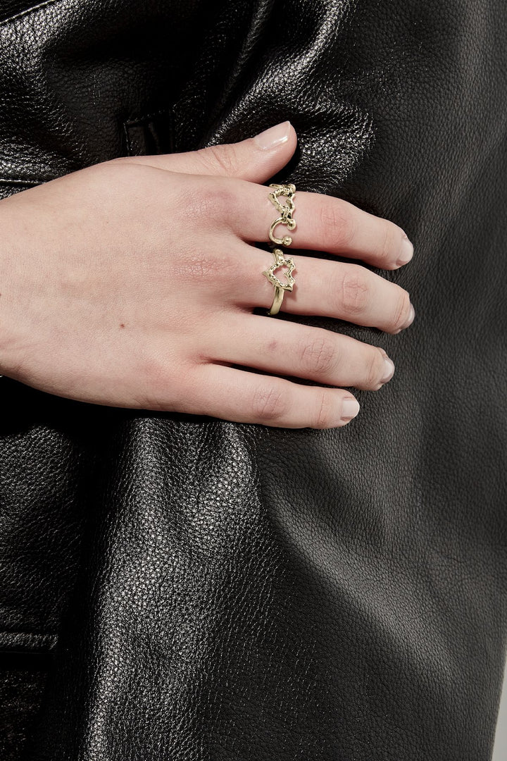 Stolen Gold Plated Jagged Heart Mini Ring