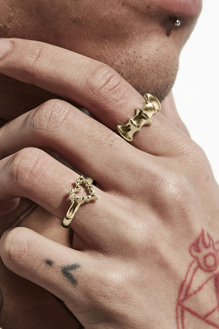 Stolen Gold Plated Jagged Heart Mini Ring