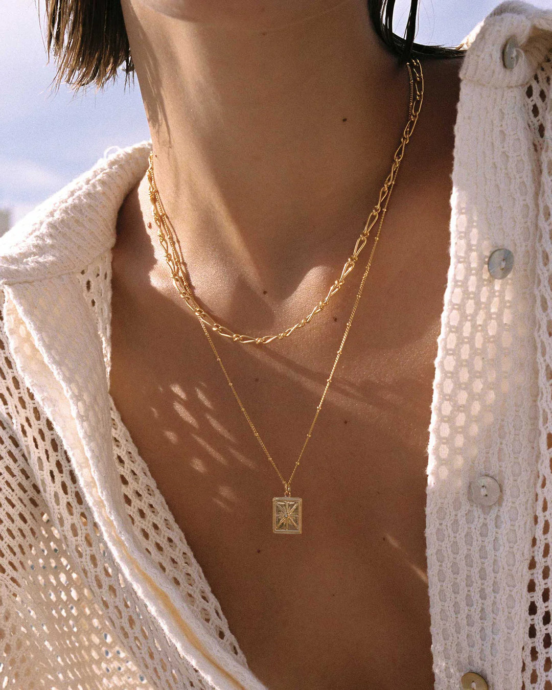Kirstin Ash True North Coin Necklace 18ct Gold Vermeil