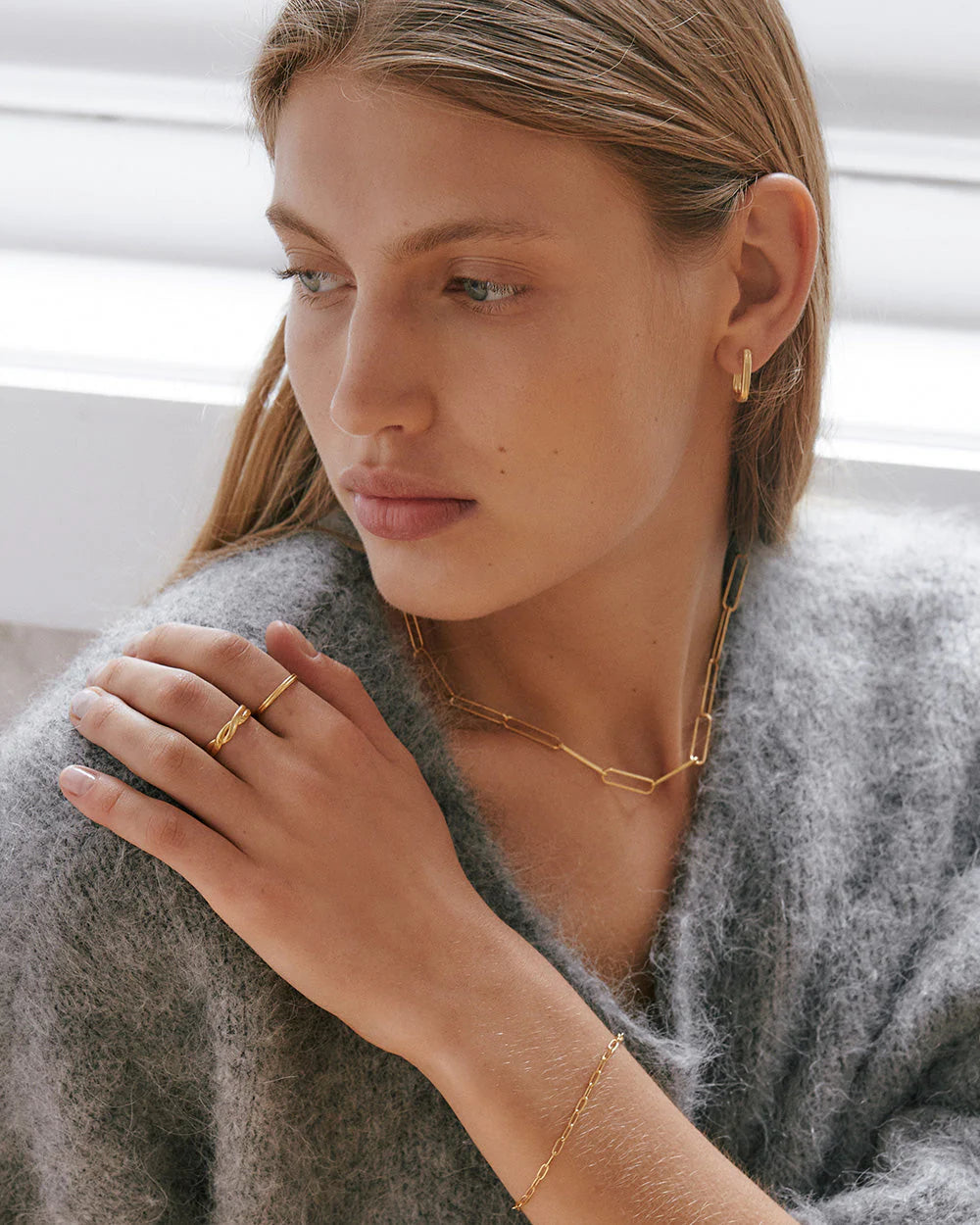 Kirstin Ash Roam Hoops Medium 18ct Gold Plated