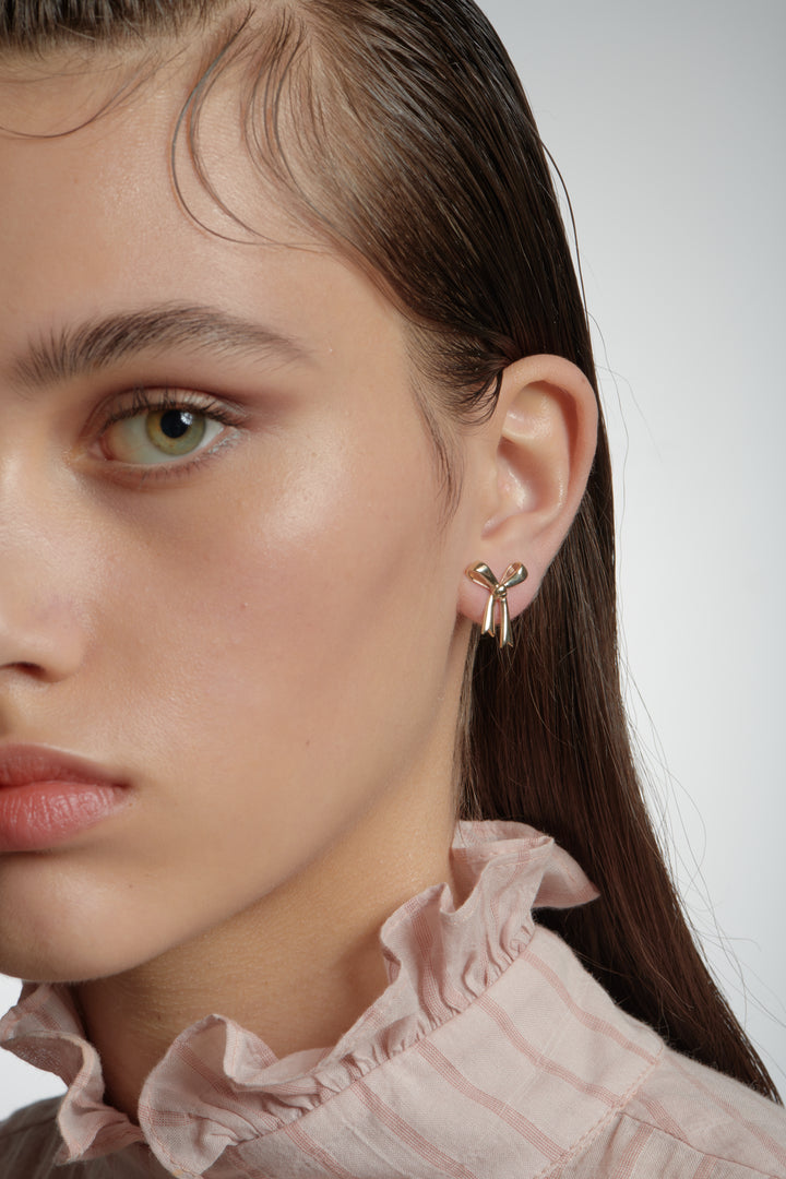 Karen Walker Gold Plated Bow Studs