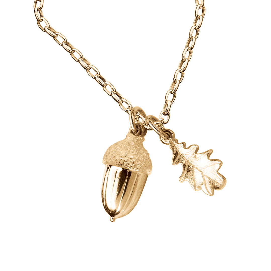 Karen Walker Gold Plated Acorn & Leaf Charm