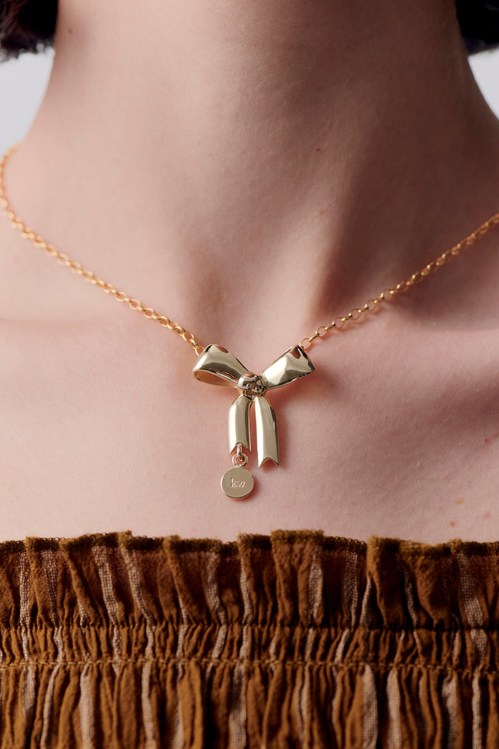 Karen Walker Gold Plated Bow Necklace