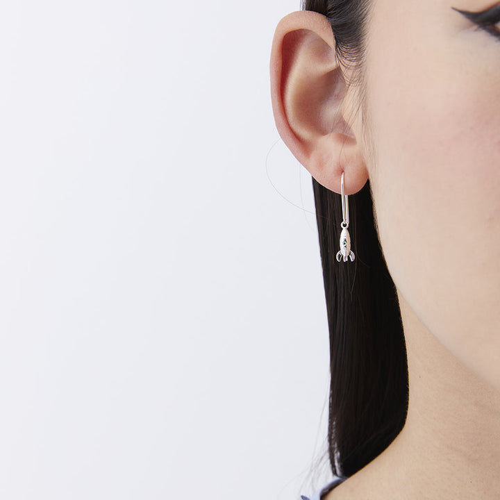 Karen Walker Silver Mini Rocket Earrings
