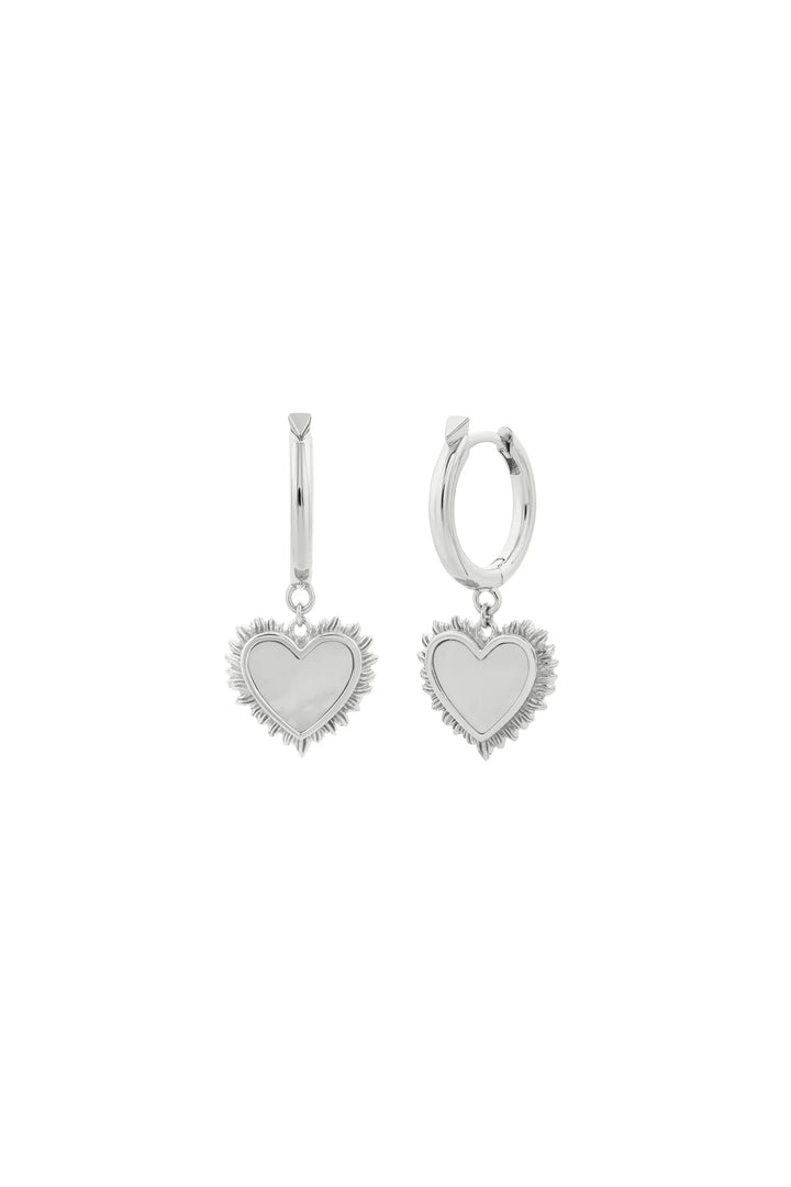 Karen Walker Silver Flaming Mother Of Pearl Hoops