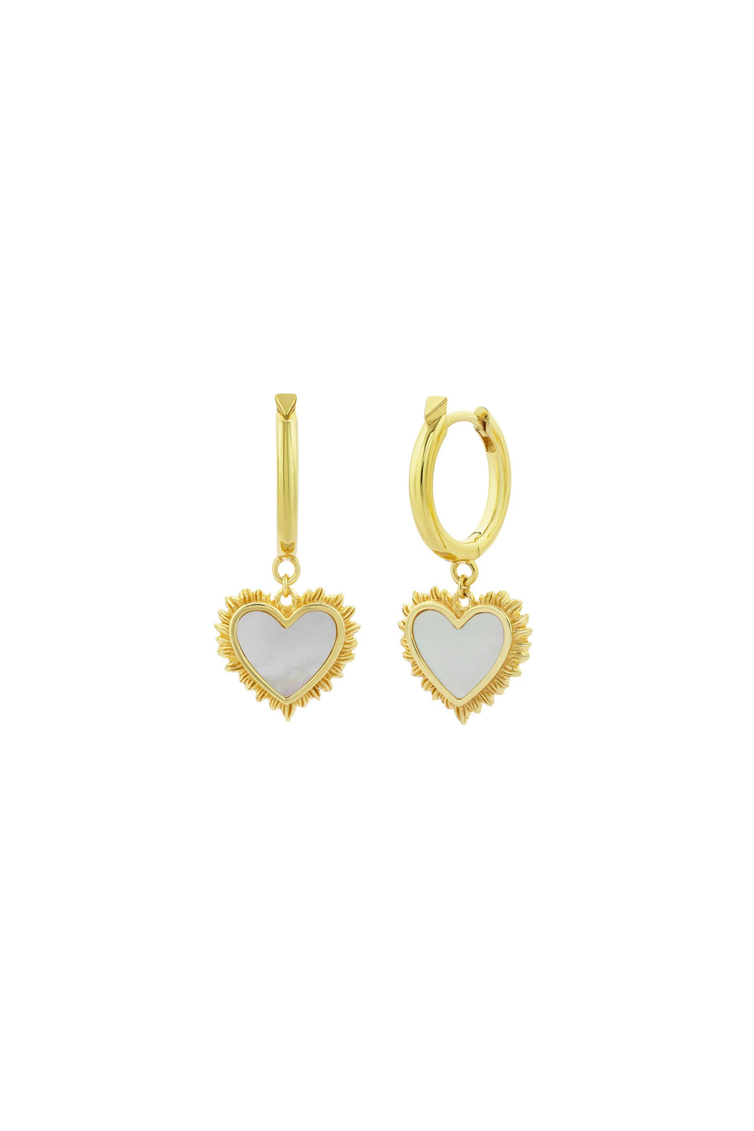 Karen Walker Gold Plated Flaming Mother Of Pearl Hoops