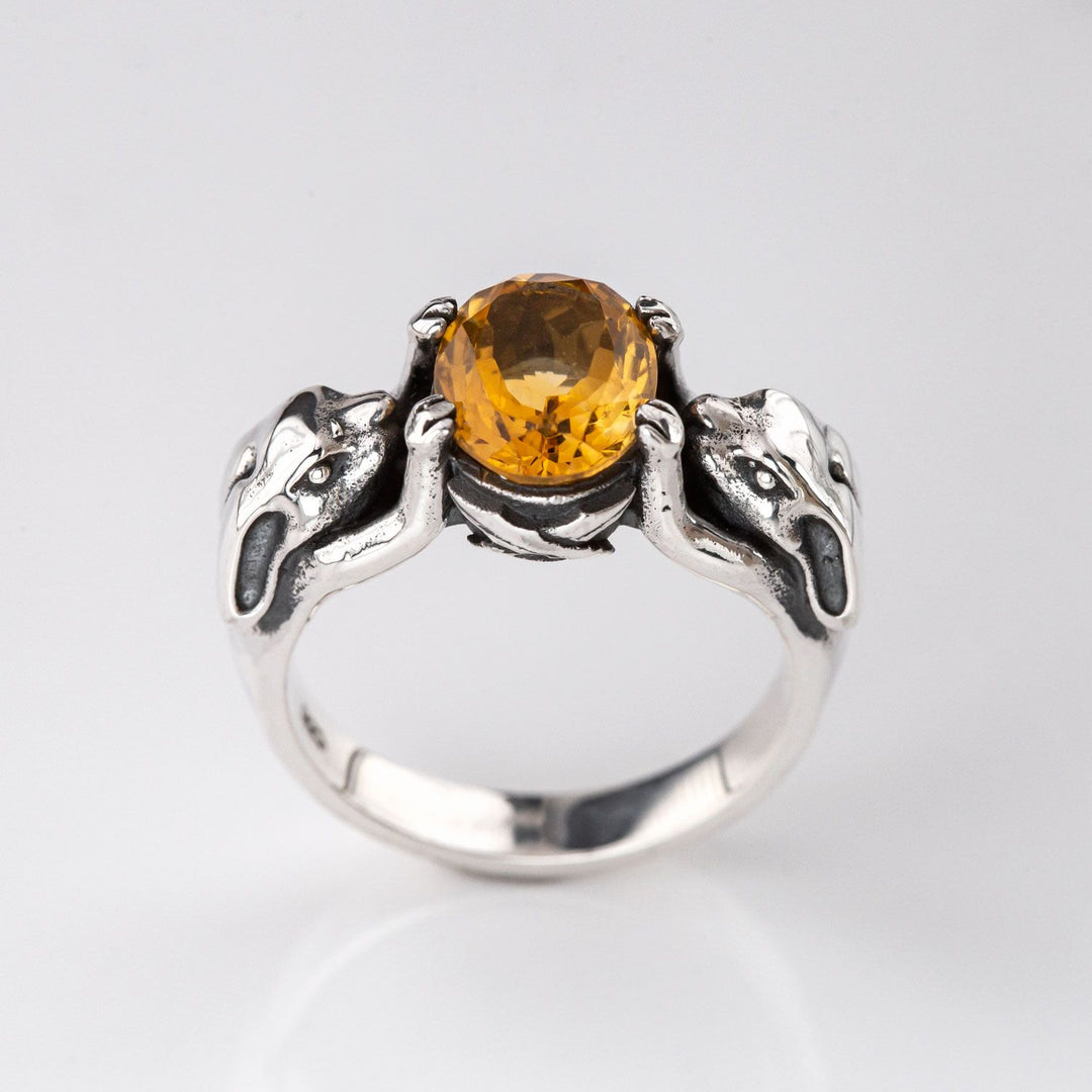 Nick Von K Sterling Silver with Citrine Lucky Bunny Ring