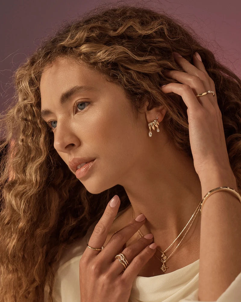 By Charlotte 18k Gold Vermeil In the Stars Illusion Hoop Earrings