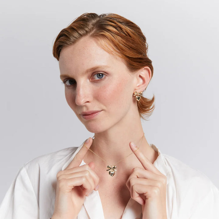 Karen Walker Silver Superlove Bow Earrings