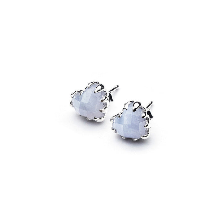 Stolen Silver Love Claw Earrings - Blue Lace Agate