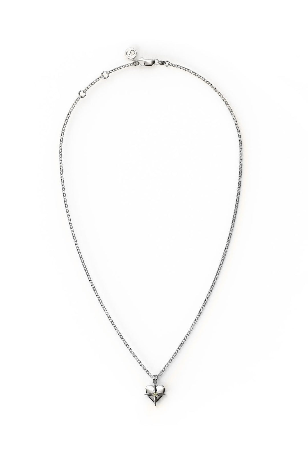 Stolen August Birthstone Heart Silver and Peridot Necklace