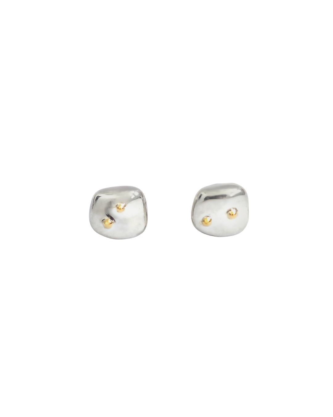Made of Gold Sterling Silver & 18k Gold Lake Kaniere Studs