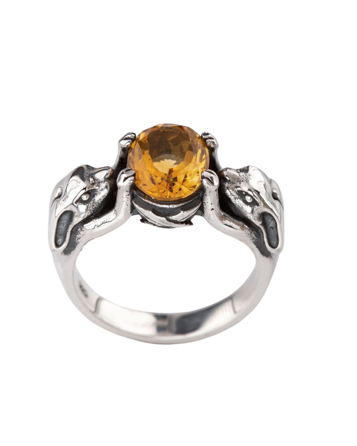 Nick Von K Sterling Silver with Citrine Lucky Bunny Ring