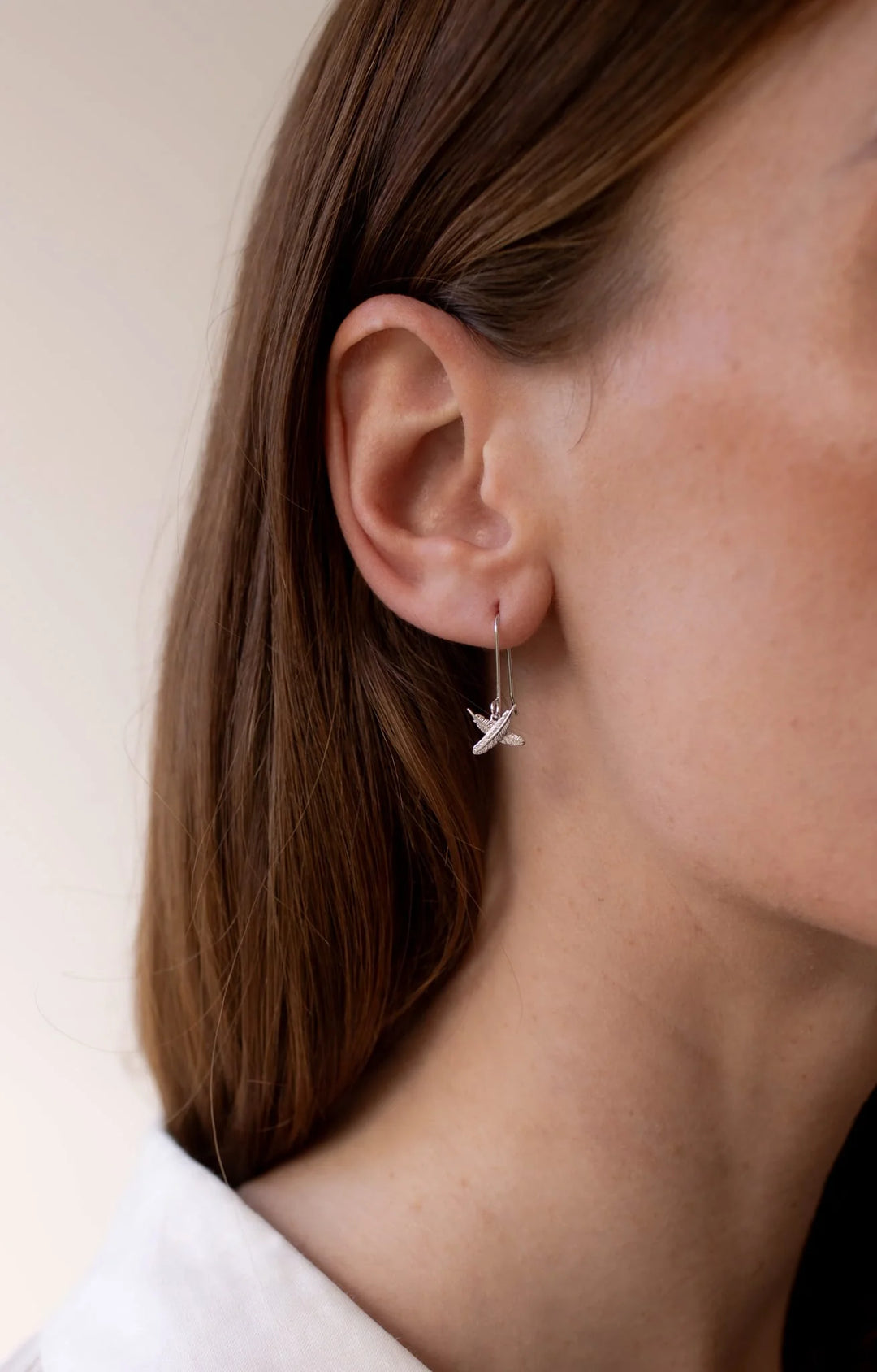 Boh Runga Silver Petite Feather Kisses Hook Earrings