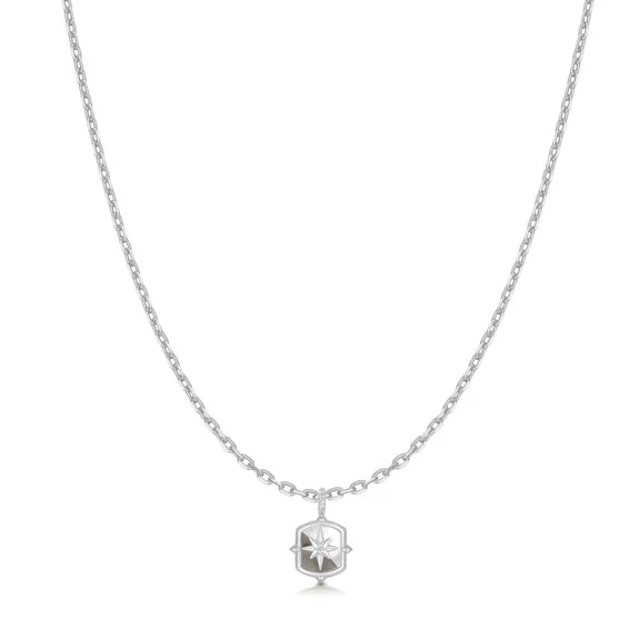 Ania Haie Silver Colour-Block Mother of Pearl Star Necklace