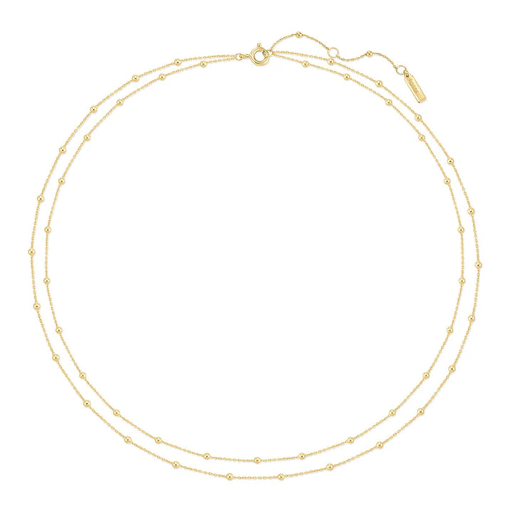 Ania Haie Ripple Gold Plated Double Chain Necklace