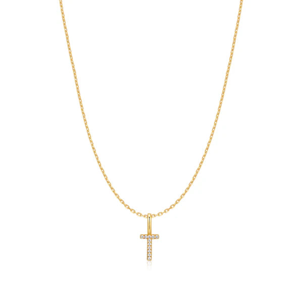 Ania Haie Star Gold Plated T Initial Necklace