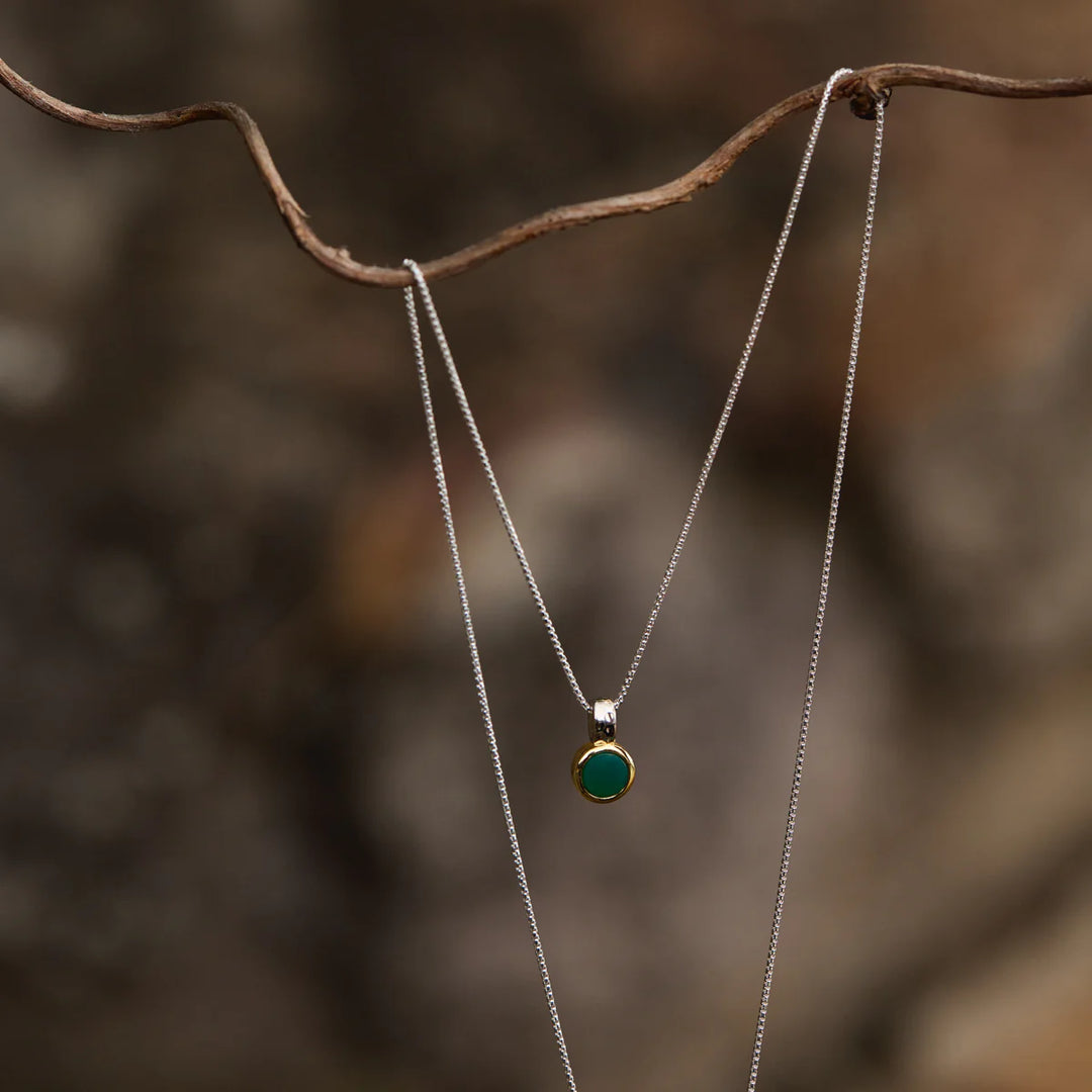 Najo Solace 2-Tone Green Onyx 45cm Necklace (+5cm extension)
