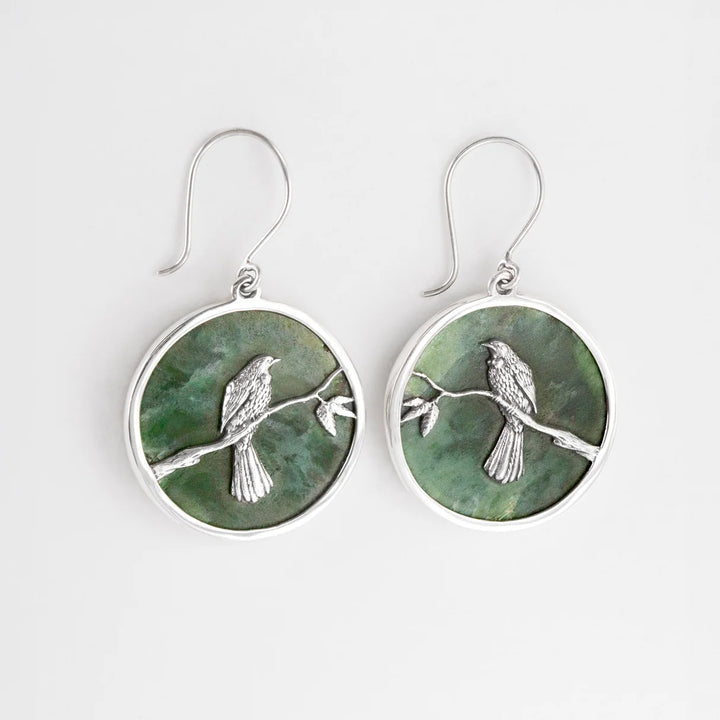 Nick Von K Sterling Silver Native Tui Pounamu Earrings