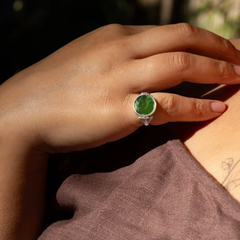 Nick Von K Sterling Silver Piwakawaka Pounamu Ring