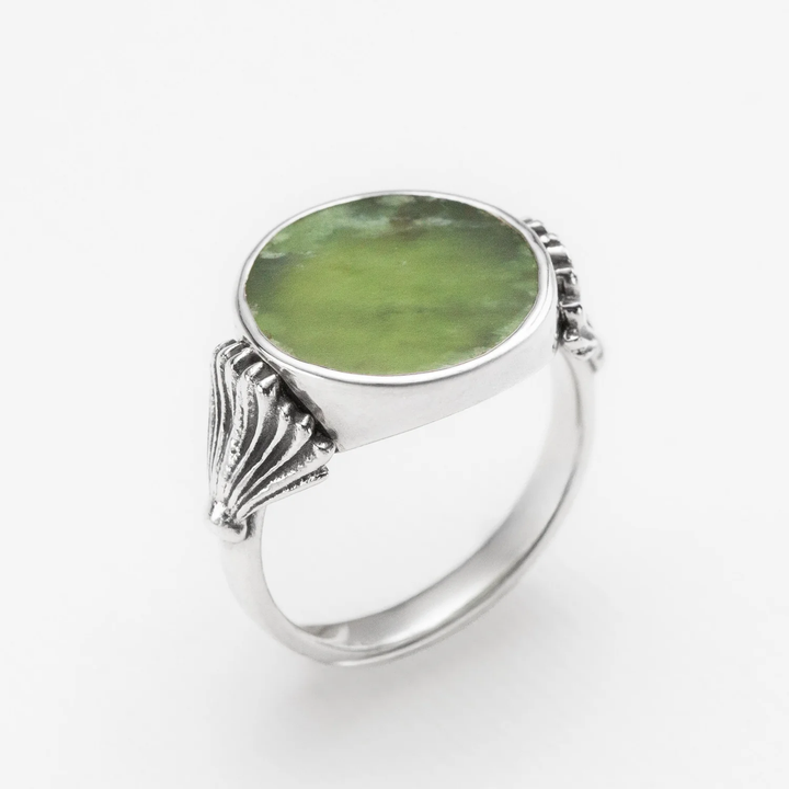 Nick Von K Sterling Silver Piwakawaka Pounamu Ring