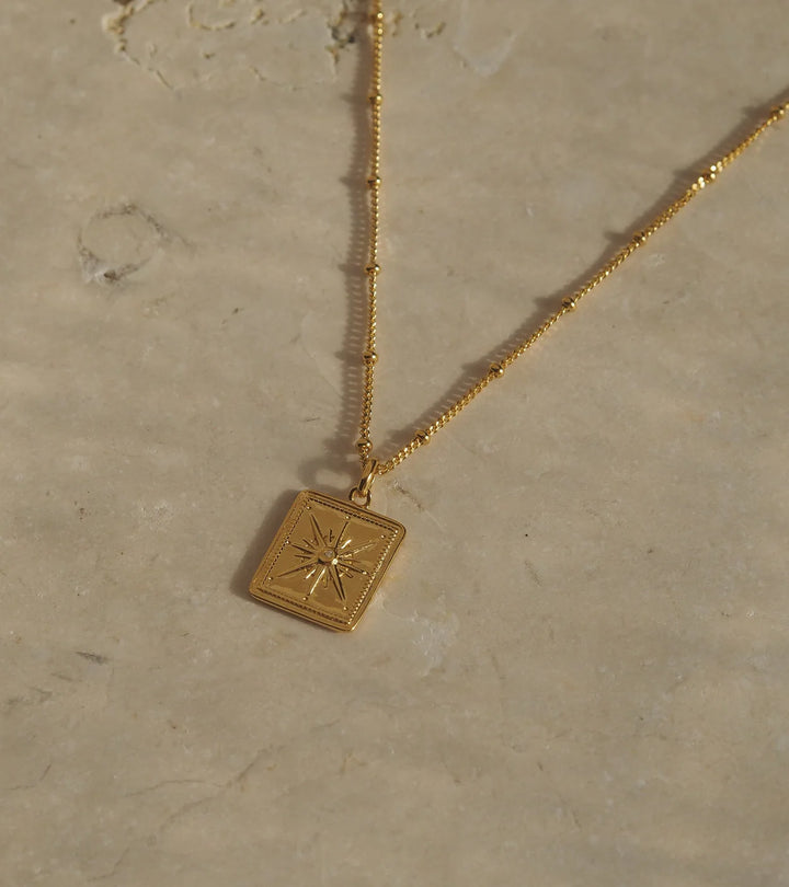 Kirstin Ash True North Coin Necklace 18ct Gold Vermeil