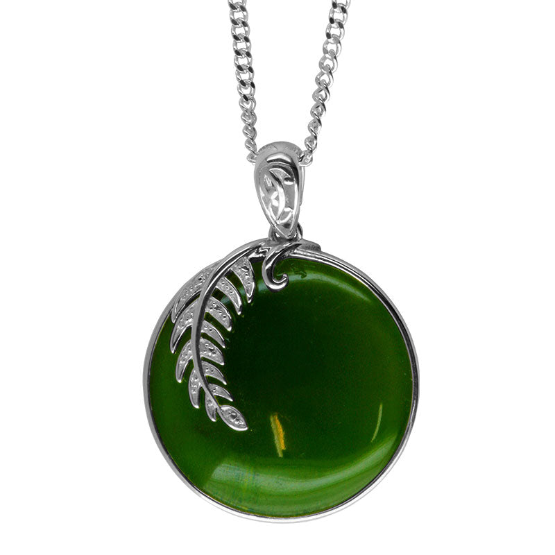 Memento Greenstone With Silver Fern Necklace