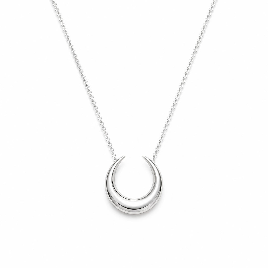 LT Sterling Silver  Harvest Moon Crescent Necklace