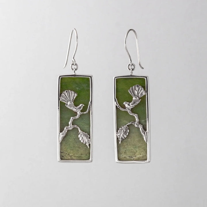 Nick Von K Sterling Silver and Pounamu Calypso Earrings