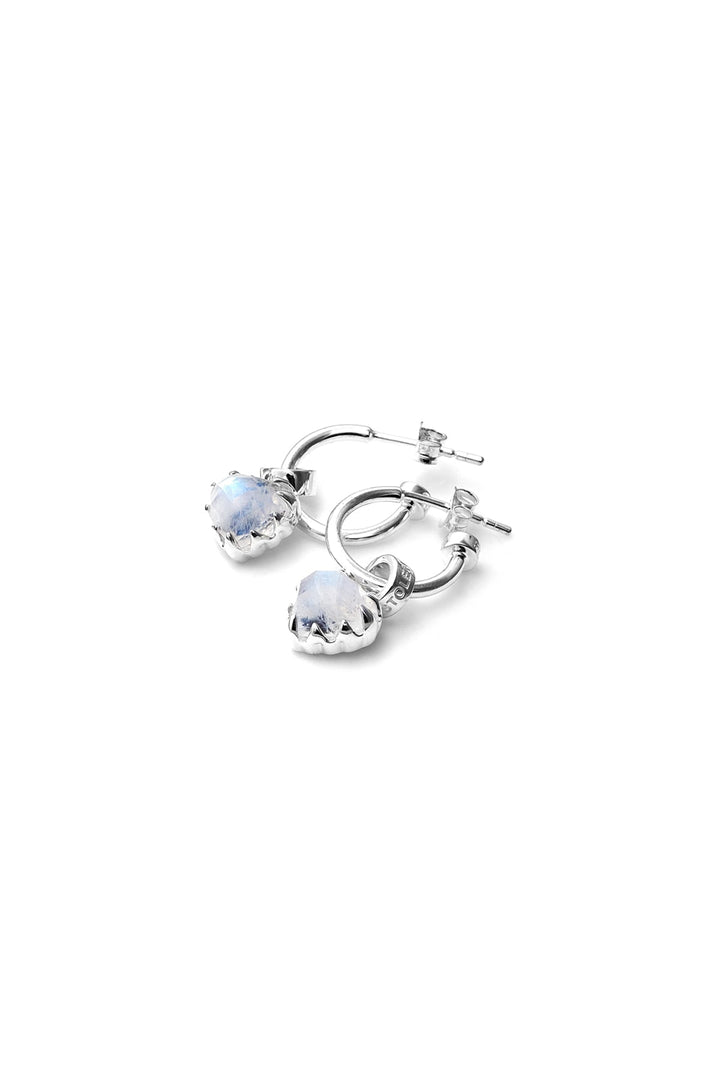 Stolen Silver Love Anchor Earring - Moonstone