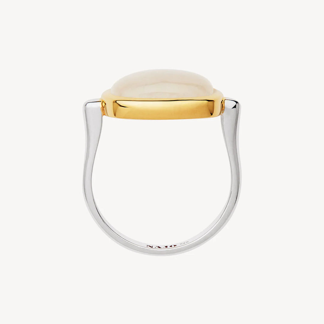 Najo Fleur Moonstone Silver & Gold Plated Ring