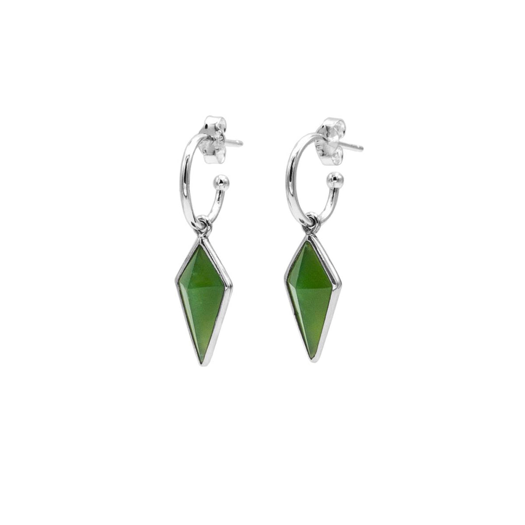 Nick Von K Sterling Silver and Pounamu Pinnacle Earrings