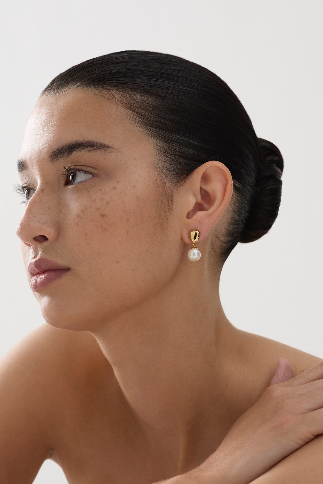Najo Islander Gold Plated Pearl Earrings